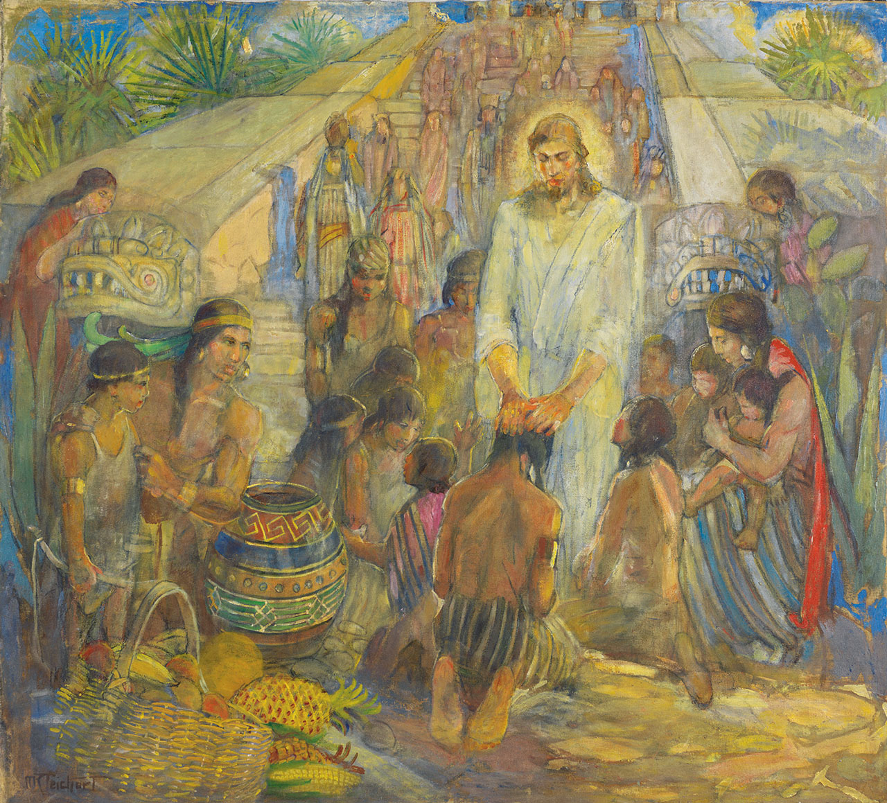 Christ Blesses the Nephites at the Bountiful Temple - Book of Mormon ...