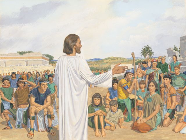 [Jesus Commands People to Pray as Families] - Book of Mormon Art Catalog